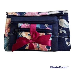 Cosmetics Bags Set 3 Make Up Bags Smaller Zipper Purse Wallet Floral GIFT NEW
